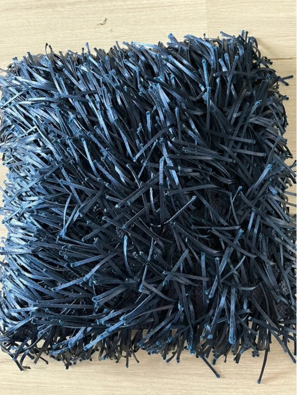 Cynthia Rowley Metallic Navy Blue Fringe Square Pillow Insert 16” Decor